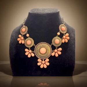 Midwestern necklace orange necklace with brass tone NWT